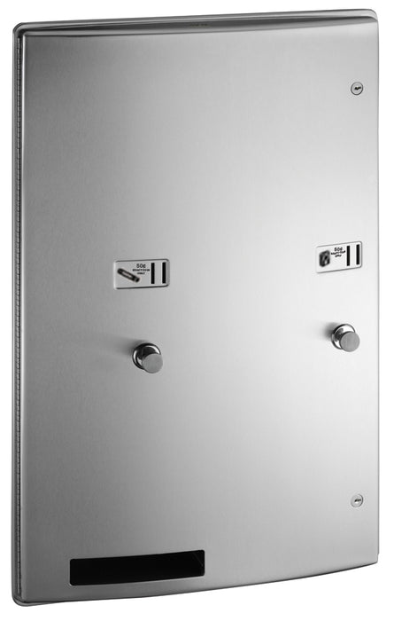 ASI 204684-50 Roval™ Recessed Dual Sanitary Napkin And Tampon Dispenser' -50 For 50¢ Operation