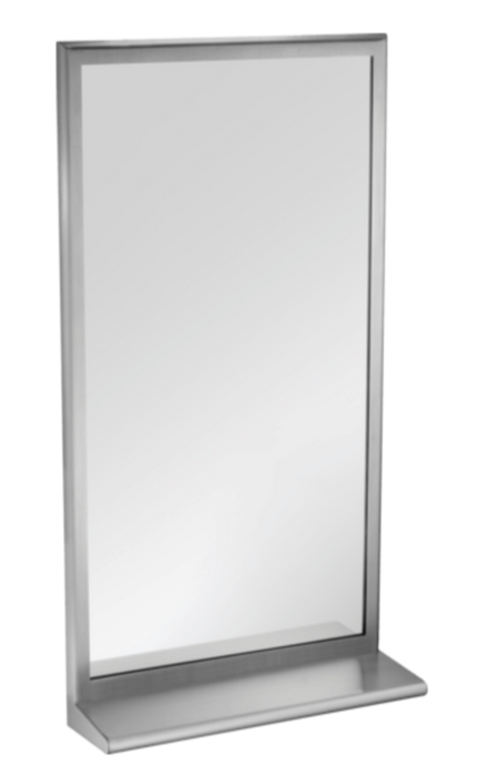 ASI 20655 Roval Inter-Lok Stainless Steel Framed Mirror W/ Shelf
