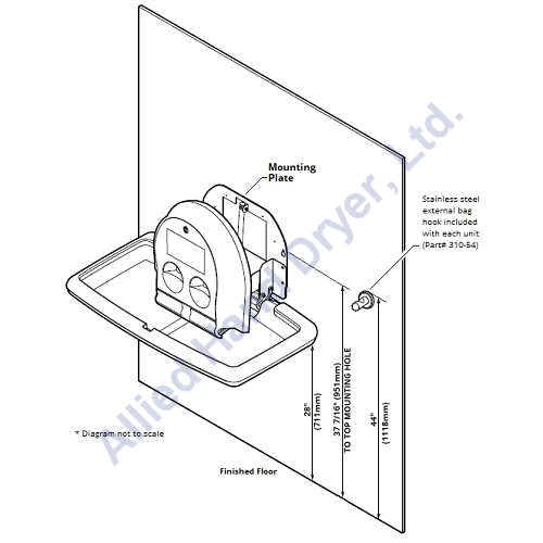 Koala Kare KB300 Surface Mounted Baby Changing Station Island Supply Inc