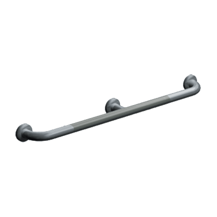 ASI 3702-48P, 1 1/4" O.D. Snap Flange, Straight Grab Bar W/ Intermediate Support- 48" Peened (Mounting Screws Purchased Separately)