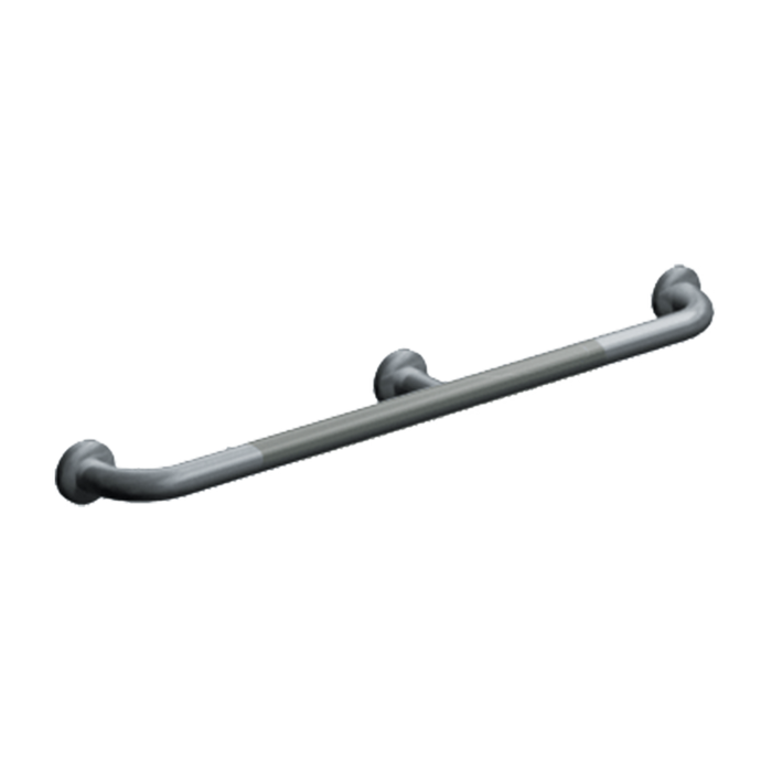 ASI 3702-54P, 1 1/4" O.D. Snap Flange, Straight Grab Bar W/ Intermediate Support- 54" Peened (Mounting Screws Purchased Separately)
