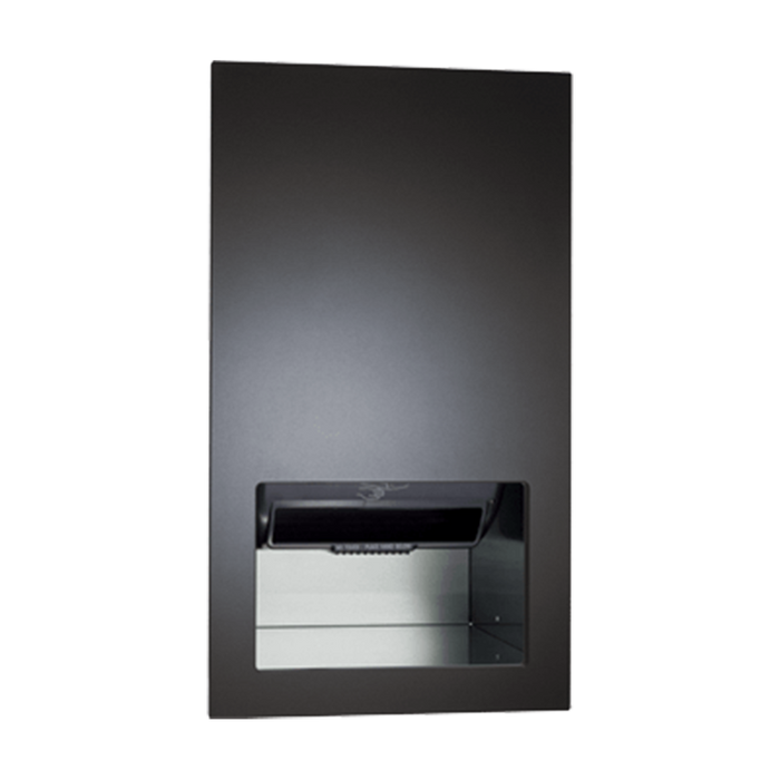 ASI 645210AC-41 Piatto™ Completely Recessed Automatic Roll Paper Towel Dispenser  Ac Power  Matte Black Phenolic Door
