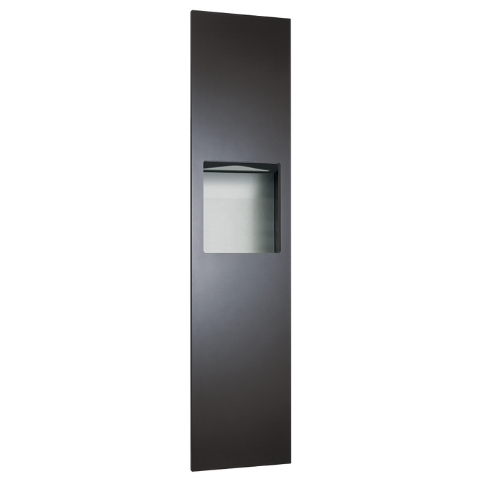 ASI 6467-41 PIATTO™ COMPLETELY RECESSED PAPER TOWEL DISPENSER AND WASTE RECEPTACLE – MATTE BLACK PHENOLIC DOOR