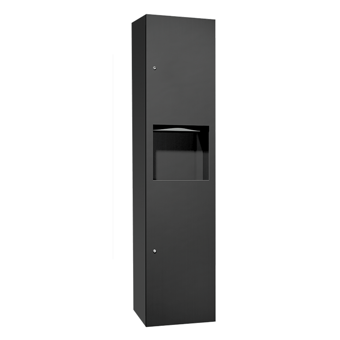 ASI 6467-9-41PC SIMPLICITY™ IN MATTE BLACK PAPER TOWEL DISPENSER & WASTE RECEPTACLE – SURFACE MOUNTED