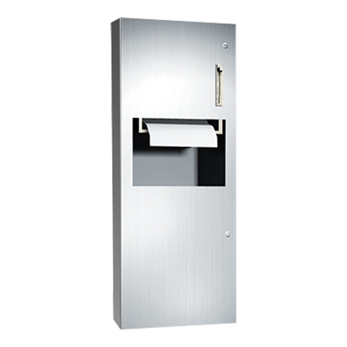 ASI 64696-6 Roll Towel Dispenser & Waste Receptacle - Semi-Recessed