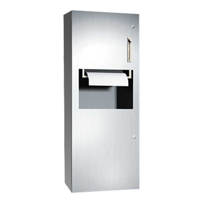 ASI 64696-9 Roll Towel Dispenser & Waste Receptacle - Surface Mounted