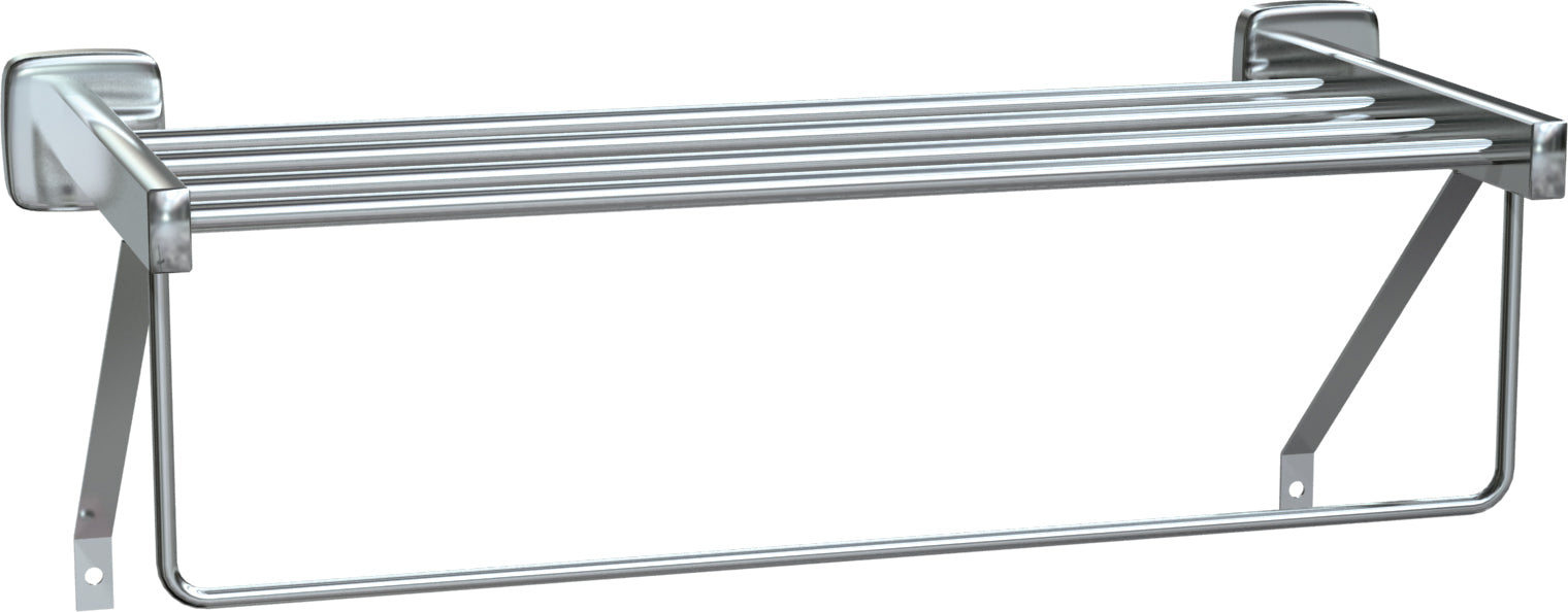 ASI 7310-24B Towel Shelf With Towel Bar, Bright Stainless Steel, 24"