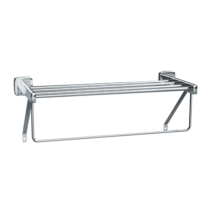 ASI 7310-18S Towel Shelf With Towel Bar, Satin Stainless Steel, 18"