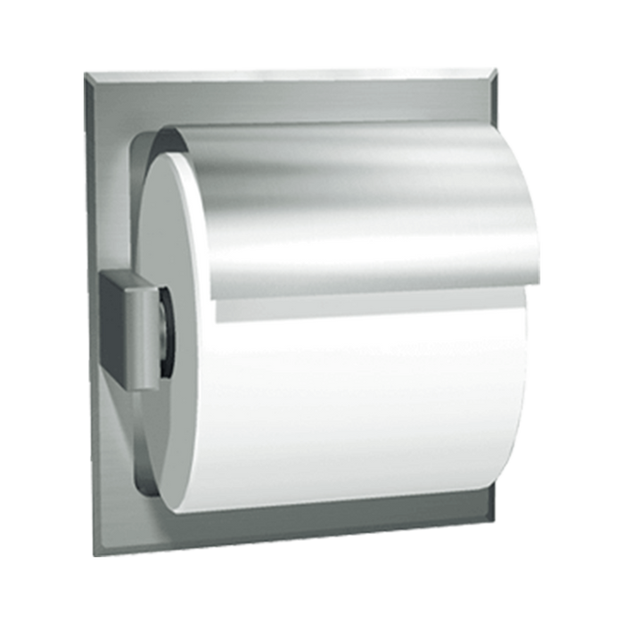 ASI 7402-Hb Toilet Paper Holder W/Hood (Single) - Recessed, Bright