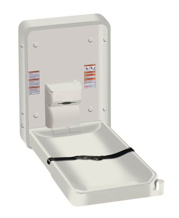 ASI 9015 Vertical Surface Mounted Solid Plastic Baby Changing Station