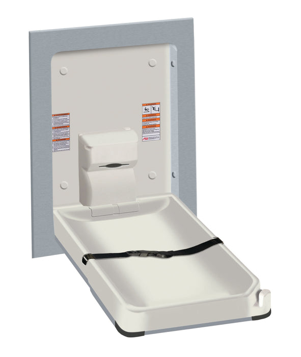 ASI 9017 Vertical Recessed Stainless Steel Baby Changing Station