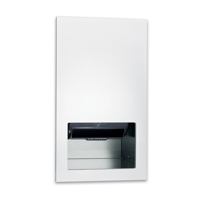 ASI 645210A-00 Piatto™ Completely Recessed Automatic Roll Paper Towel Dispenser - Battery Operated - White Phenolic Door