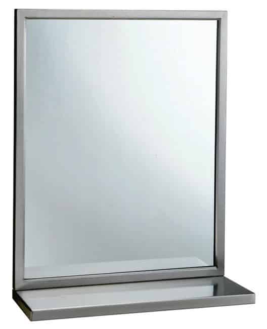 Bobrick B-292  Mirror With Stainless Steel Angle Frame & Shame