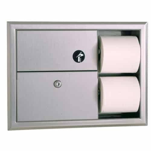 Bobrick B-3094 Classicseries Recessed Sanitary Napkin Disposal & Toilet Tissue Dispenser