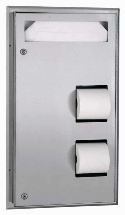 Bobrick B-347  Classicseries Partition-Mounted Seat Cover Dispenser & Toilet Tissue Dispenser