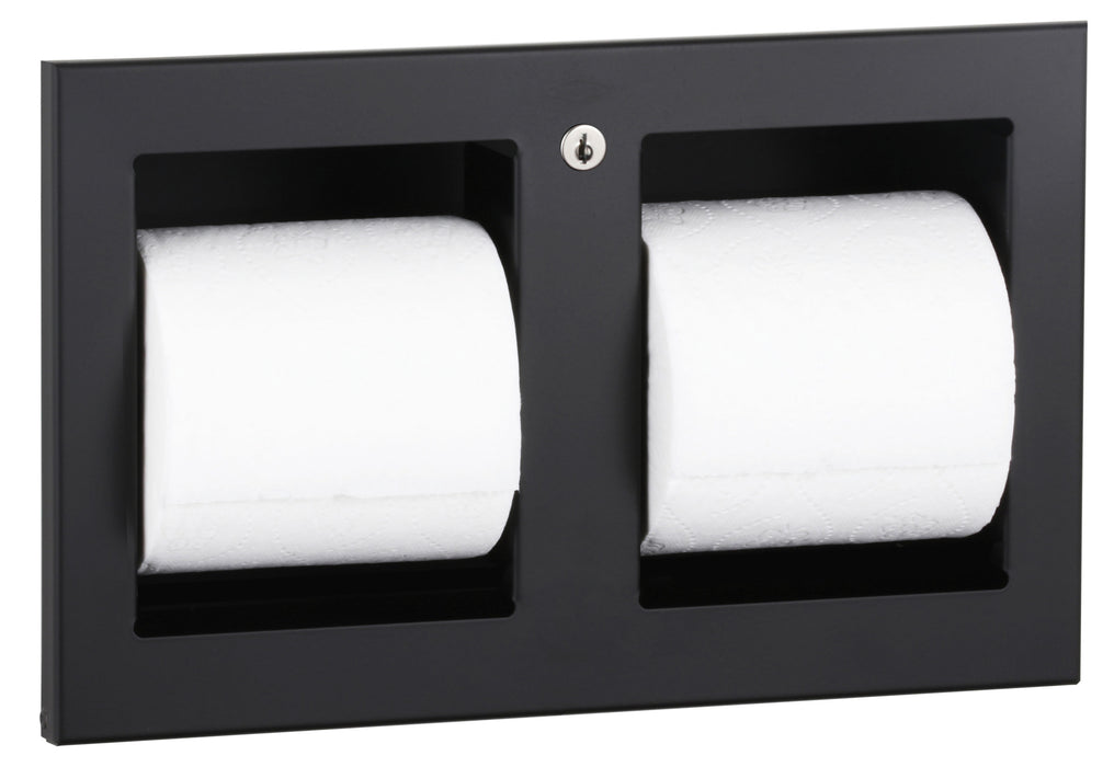 Bobrick B-35883.MBLK TrimLineSeries  Recessed Multi-Roll Toilet Tissue Dispenser, Matte Black