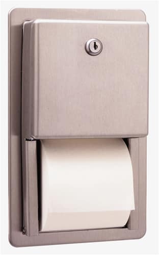 Bobrick B-4388  Conturaseries Recessed Multi Roll Toilet Tissue Dispenser, Features: Extra Roll