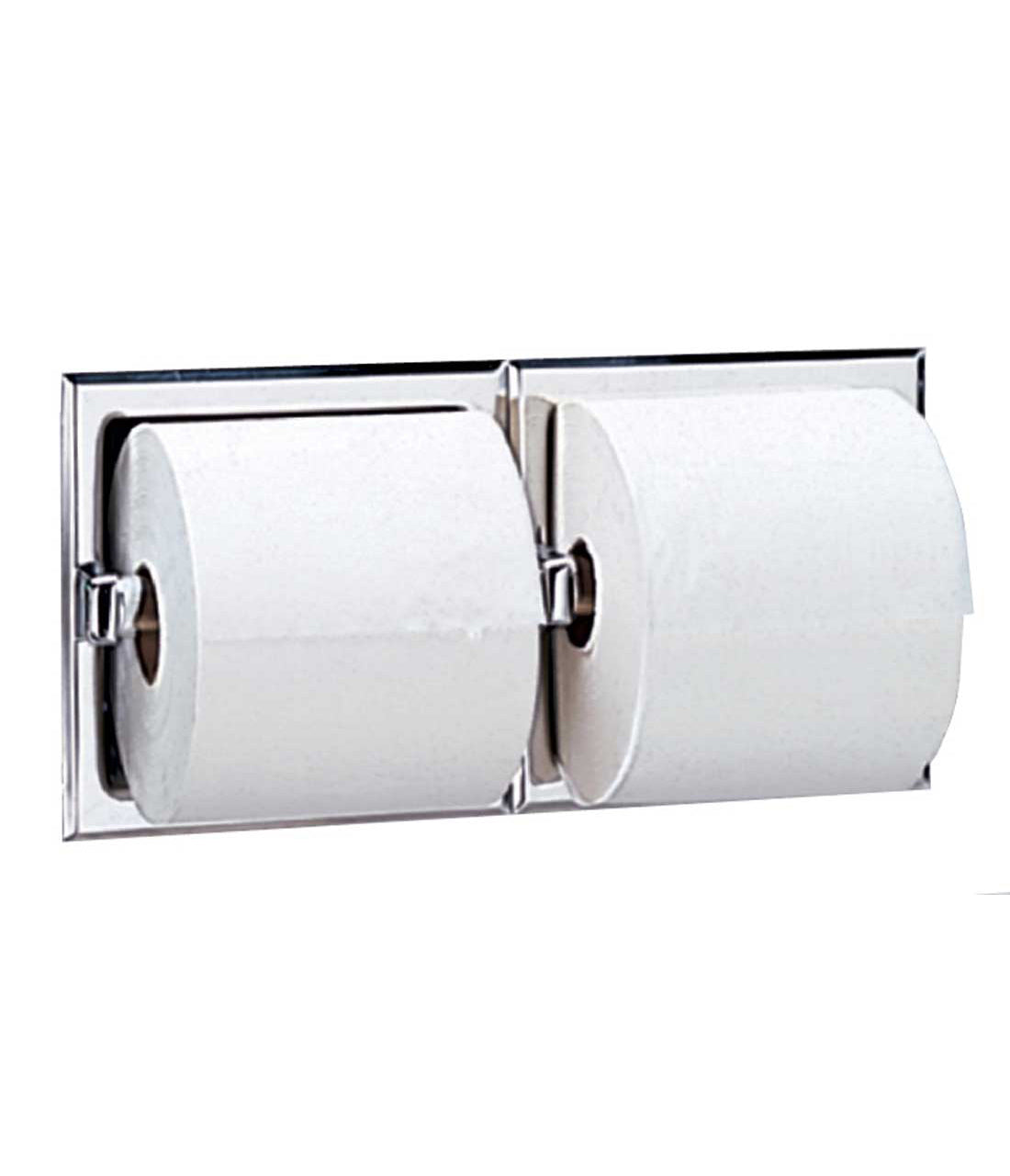 Bobrick B-697 Recessed Dual Roll Toilet Tissue Dispenser (For Stud Walls Or  Countertop Aprons)Dultvdu