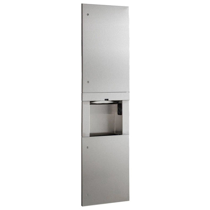 Bobrick B-38030 230V Trimlineseries Recessed Paper Towel Dispenser/Automatic Hand Dryer/Waste Bin (3-In-1 Unit)