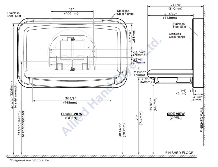 Koala Kare KB310 SSWM Stainless Steel Baby Changing Station Island Supply Inc